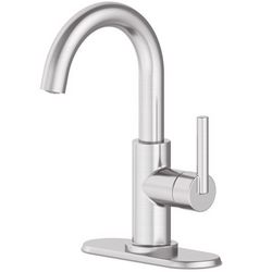 Oakbrook Collection Alexis Brushed Nickel Modern Single-Handle Bathroom Sink Faucet 4 in.