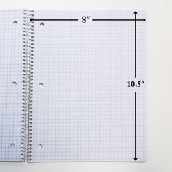 Bazic Products 10-1/2 in. W X 8 in. L College Ruled Side-Spiral Assorted Notebook