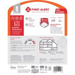 First Alert 10-Year Battery Ionization/Photoelectric Dual Sensor Smoke Detector 1 pk