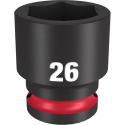 Milwaukee SHOCKWAVE 26 mm X 1/2 in. drive Metric/SAE 6 Point Standard Impact Socket 1 pc