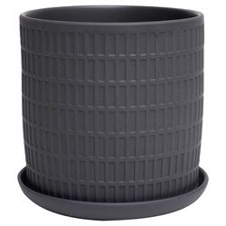 Chive Virago 5 in. D Ceramic Shape A Flower Pot Black