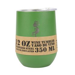 Aquapelli 12 oz Green BPA Free Vacuum Insulated Wine Tumbler