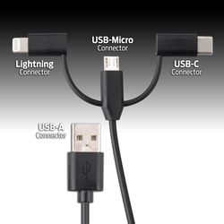 Monster Just Hook It Up Lightning to USB and Micro to USB Charge and Sync Cable Assortment 3 ft. Bla