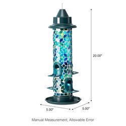 Glitzhome Glass Bird Feeder