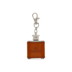 Pavilion Man Out Camping Mini Flask Keychain Stainless Steel/PU Leather 1 pk