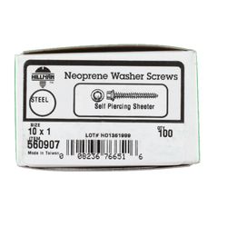 HILLMAN No. 10 Ga. X 1 in. L Hex Hex Head Screws w/Washers 1 pk