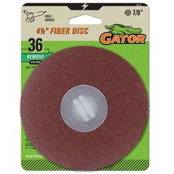 Gator 4.5 in. Aluminum Oxide Center Mount Fiber Disc 36 Grit Extra Coarse 3 pk