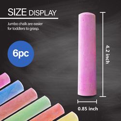 Bazic Products Nontoxic Assorted Bright Color Sidewalk Chalk 6 pk