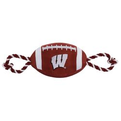 Pets First NFL For Dog Red Nylon Wisconsin Badgers Football Dog Toy 1 pk