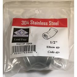 Smith-Cooper 1/2 in. FPT X 1/2 in. D FPT Stainless Steel 45 Degree Elbow