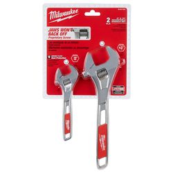 Milwaukee SAE Adjustable Wrench Set 7.1 in. L 2 pc