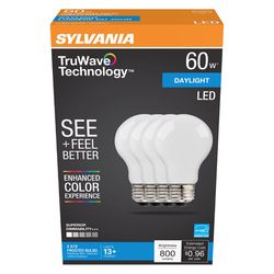 Sylvania TruWave A19 E26 (Medium) LED Bulb Daylight 60 Watt Equivalence 4 pk