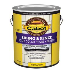 Cabot Siding & Fence Solid Tintable Ultra White Base Water-Based Acrylic Stain and Sealer 1 gal