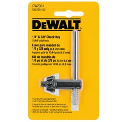 DEWALT 1/4 to 3/8 in. X 15/64 in. Chuck Key T-Handle Steel 1 pc