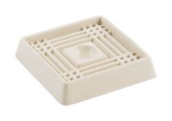 Shepherd Hardware Rubber Caster Cup Off-White Square 1 in. W 4 pk