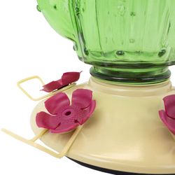 Perky Pet Hummingbird 32 oz Glass/Metal Cactus Top-Fill Bird Feeder 5 ports