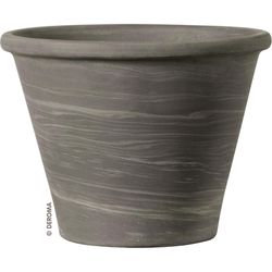 Deroma Duo Grafite 4.96 in. H X 6.7 in. D Clay Vasum Planter Gray