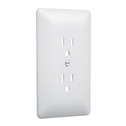 TayMac Masque 2000 Series White 1 gang Plastic Duplex Wall Plate 5 pk