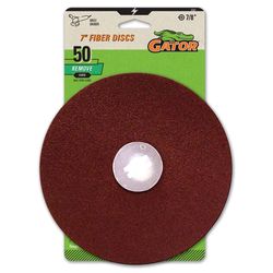 Gator 7 in. Aluminum Oxide Center Mount Fiber Disc 50 Grit Coarse 3 pk