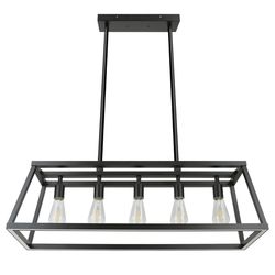 Feit Matte Black 5 lights Chandelier