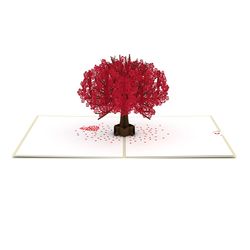 Lovepop Red Sakura Tree 3D Card Paper 1 pk