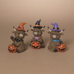 Gerson Resin Halloween Highland Cow Halloween Decor