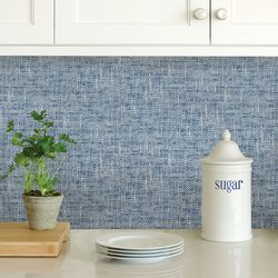 NuWallpaper 20.5 in. W X 216 in. L Navy Poplin Peel and Stick Wall Decal
