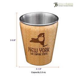 Totally Bamboo 2 oz Brown/Silver Stainless Steel/Wood New York Shot Glass