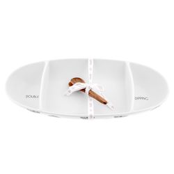 Karma Milo White Stoneware Divided Platter 1 pk