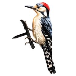 Spinfinity Designs Woodpecker Tree Stake Multicolored Steel 14 in. H Tree Decoration