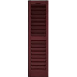 Builders Edge 55 in. H X 14.5 in. W Wineberry Louvered Vinyl Shutter 2 pk