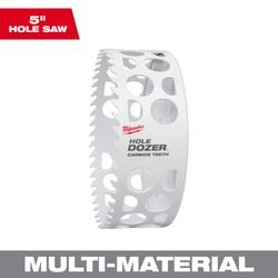Milwaukee 5 in. Carbide Tipped Toothed Edge 6.9 in. L X 5/8 in. D Hole Saw