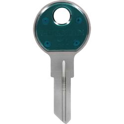 HILLMAN ColorPlus Traditional Key House/Office Key Blank Single Green/Silver