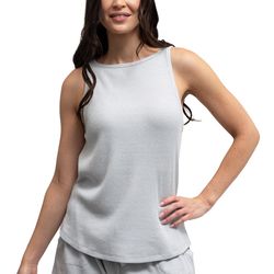 Hello Mello CuddleBlend XL Short Sleeve Women's Boat Neck Gray Tank Top