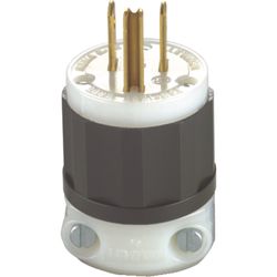 Leviton Industrial Nylon Straight Blade Plug 5-15P 18-10 AWG 2 Pole 3 Wire