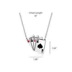 Montana Silversmiths Women's Four of a Kind Aces Silver Necklace