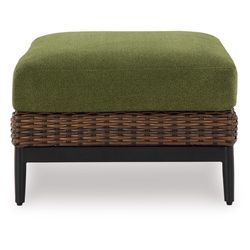 Signature Design by Ashley Horizon Hall Black Aluminum Frame Ottoman Green