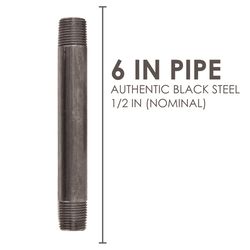 STZ Industries 1/2 in. MIP each X 1/2 in. D MIP Black Steel 6 in. L Nipple
