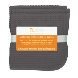 Mu Kitchen Silver Microfiber Dish Cloth 3 pk