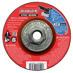 Diablo Steel Demon 4-1/2 in. D X 5/8-11 in. X 1/4 in. thick Steel Metal Grinding Disc 1 pc