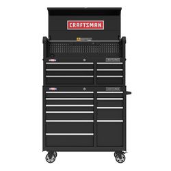 CRAFTSMAN S2000 Series 41-Inch 10-Drawer Steel Rolling Tool Cabinet with 41-Inch 6-Drawer Tool Chest