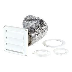 Ace 4 in. W X 4 in. L White Plastic Dryer Vent Kit