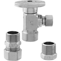 Keeney 1/2 in. FIP in. X 3/8 in. Compression Brass Angle Stop Valve