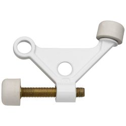 National Hardware Zinc w/Rubber Tip White Hinge Pin Door Stop Mounts to door .5 in.