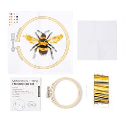 Kikkerland Bee Embroidery Kit Cotton/Polyerster Fabric 1 pk