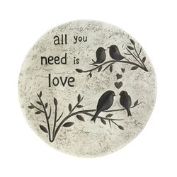 Summerfield Terrace Gray Cement 9.75 in. H X 9.75 in. W All You Need is Love Stepping Stone