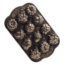Nordic Ware 12 in. W X 7 in. L Autumn Delights Cakelet Pan Brown