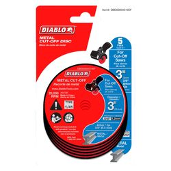 Diablo 3 in. D X 3/8 in. X .045 in. thick Aluminum Oxide Thin Kerf Metal Cut-Off Disc 5 pk