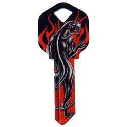 HILLMAN Wackey Black Panther & Flames House/Office Universal Key Blank Single Black