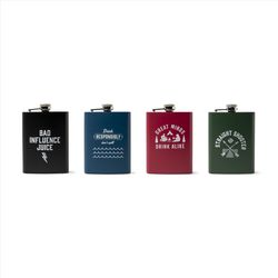 Bunk House Rockies 8 fl. oz. Assorted Stainless Steel Flask